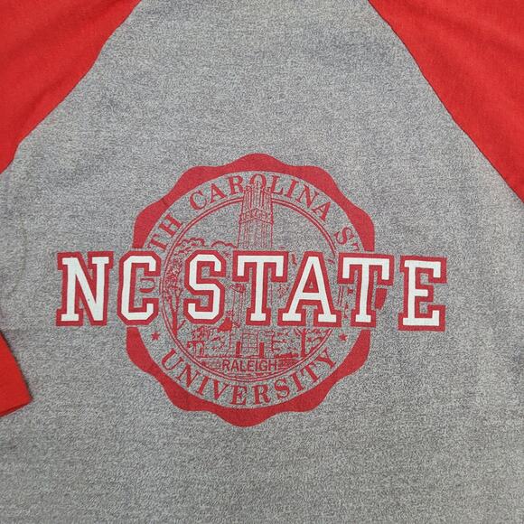 Vintage NC State Wolfpack Baseball Tee Shirt M/L 19x29 USA 3/4 Sleeve Raglan - Picture 3 of 13